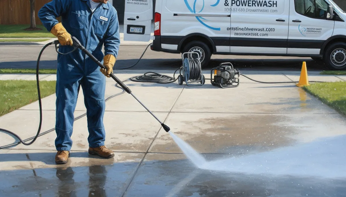 Concrete pressure cleaning in Cleveland, OH for driveways, patios, and walkways by Cleveland Paint Pros