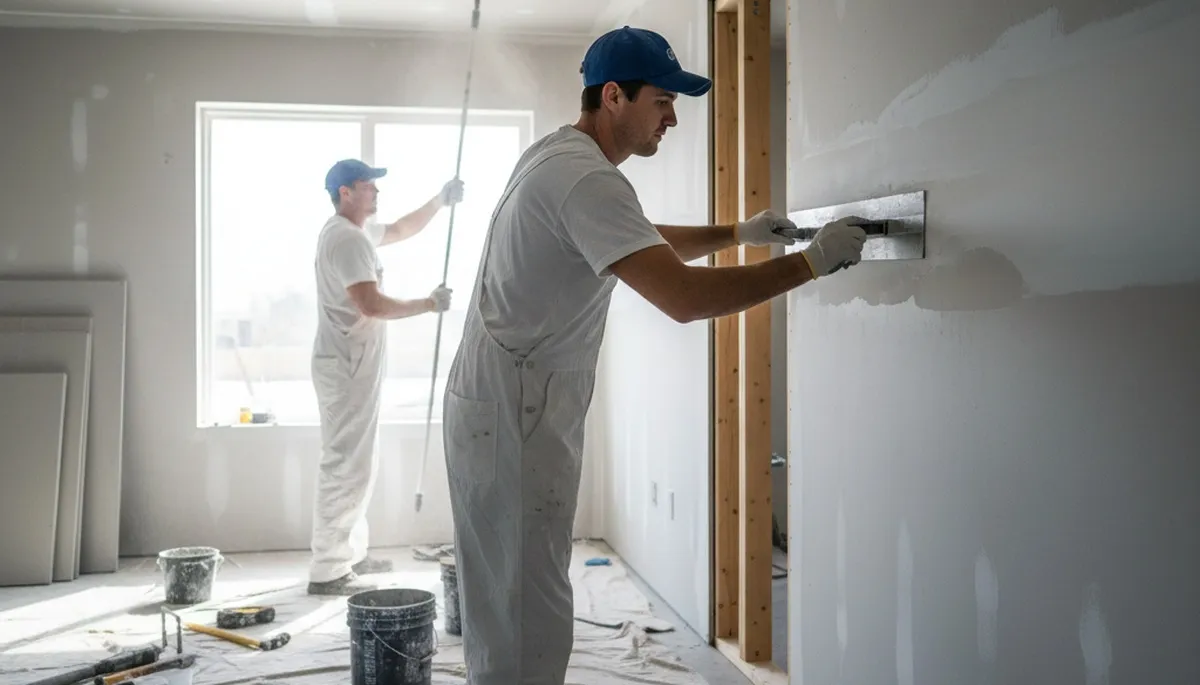 Cleveland, OH drywall repair by painting pros fixing cracks and water damage in a home interior